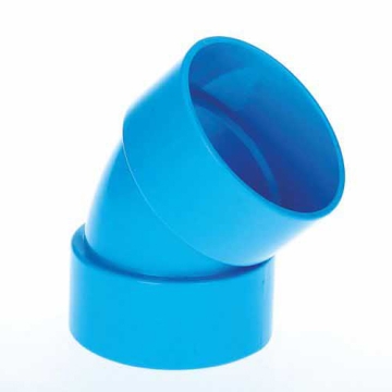 UPVC JIS K-6739 Drainage Elbow 45° Blue Color 